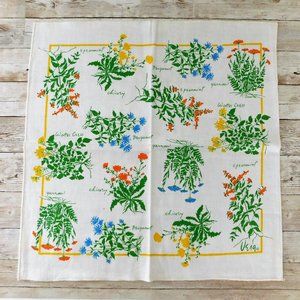 VINTAGE Vera Neumann Herb Print Kitchen Linen